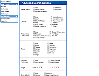 OurTime Advanced Search