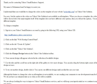 Email from Yahoo! Small Business hosting