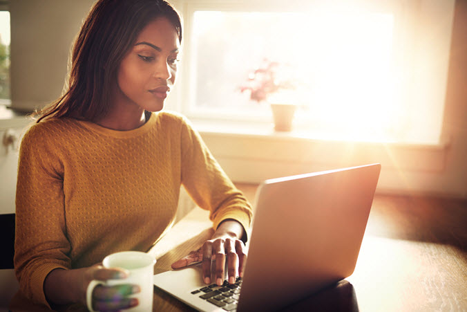 woman on computer