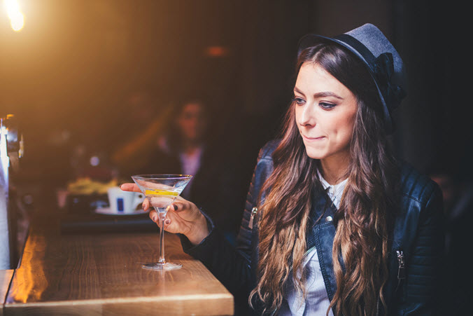 woman at bar